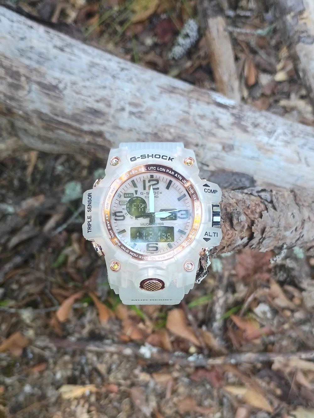 Transparent White and Rose Gold Mudmaster Watch